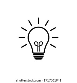 Light bulb icon vector. Solution icon symbol vector graphic