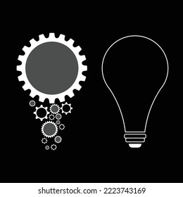 vectores de icono de bombilla de luz Sprocket que se pueden arreglar fácilmente la creatividad del concepto de idea