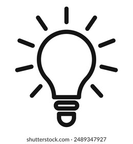 Light Bulb icon Vector symbol or sign set collection in black and white outline