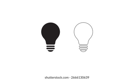 Light Bulb Icon vector Symbol of Idea or Electricity 