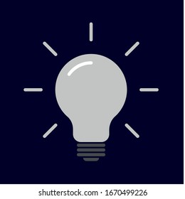 Light bulb icon vector in trendy design. Bulb, ideas, solution symbol. Vector illustration