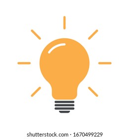 Light bulb icon vector in trendy design. Bulb, ideas, solution symbol. Vector illustration
