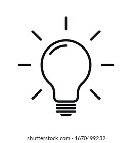 Light bulb icon vector in trendy design. Bulb, ideas, solution symbol. Vector illustration