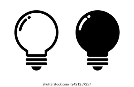 Light bulb icon vector in trendy style. Lightbulb sign symbol