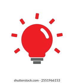  El icono de la bombilla roja sobre un fondo blanco es una sorprendente representación visual de la creatividad y la innovación.