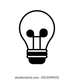 light bulb icon with white background vector stock illustration