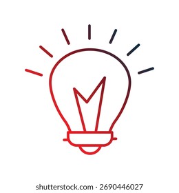 Icono de bombilla con fondo blanco Vector Ilustración de stock