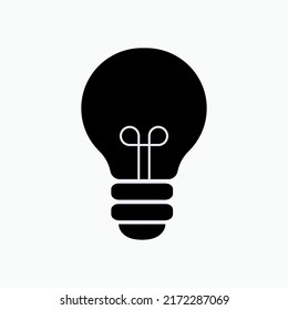 Light Bulb Icon Within Glyph Style. Idea Symbol - Vector. 