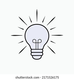 Light Bulb Icon Within Line Art Style. Idea Symbol - Vector. 