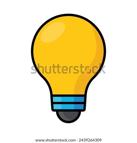 Light bulb icon, yellow bulb sign vector illustration, idea symbol