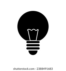 Light bulb icon.filled vector sign. Idea Symbol,simple black flat illustration on white background..eps