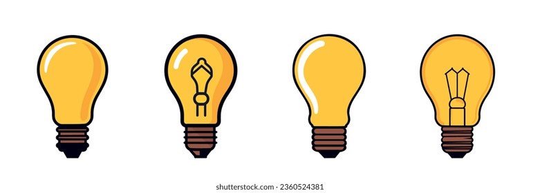 Light bulb icon.Lamp set, lamp icon. Idea sign. Vector illustration