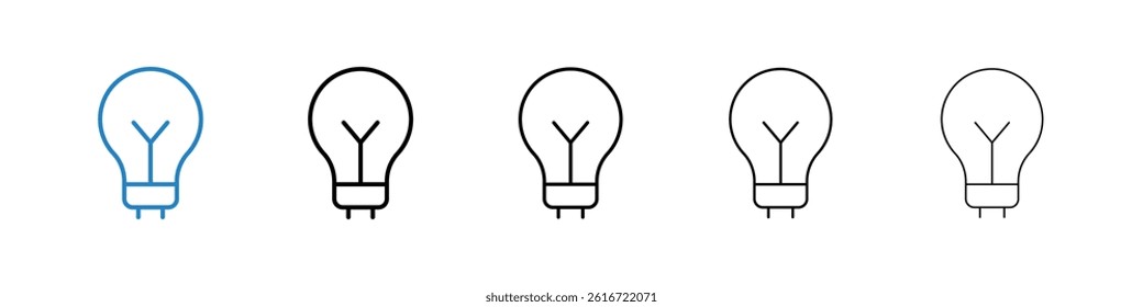 Light bulb icons collection vectors for web ui