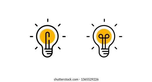 Light bulb icons, concept of idea