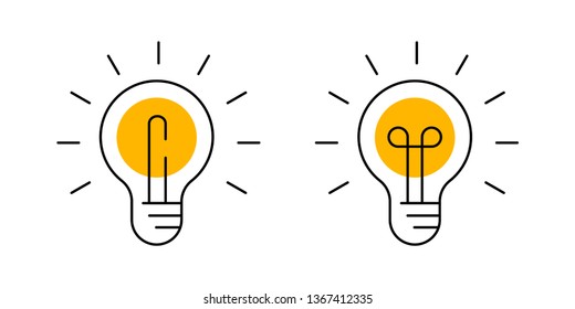 Light bulb icons, concept of idea
