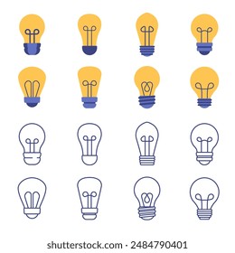 Light bulb icons. light bulb icon set.