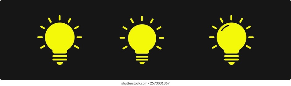 Light Bulb Icons,  lightbulb icon. Inspiration creativity lamp vector icon collection. EPS 10