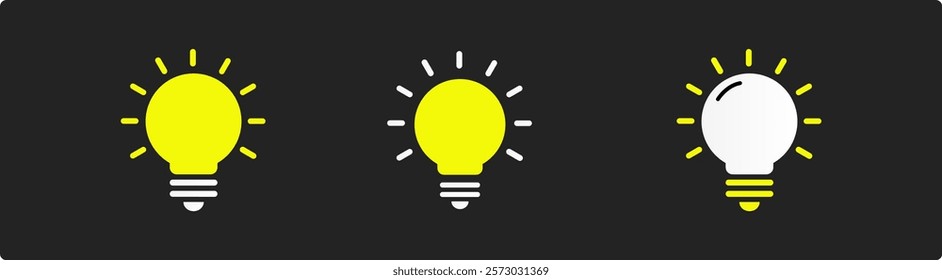 Light Bulb Icons,  lightbulb icon. Inspiration creativity lamp vector icon collection. EPS 10