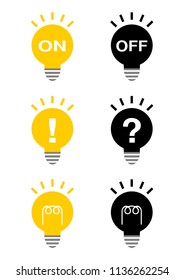 Light bulb icons set 