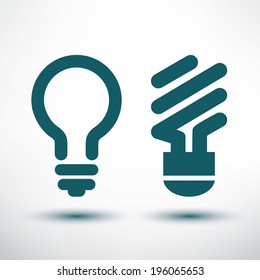 light bulb icons set