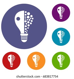 Light bulb icons set