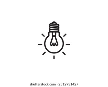 Light bulb icons set. Outline vector illustration for web and mobile design