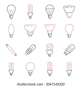Light Bulb icons set.  Light Bulb pack symbol vector elements for infographic web