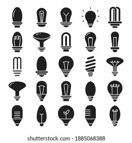 light bulb icons set vector illustration glyph design