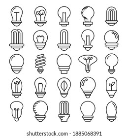 light bulb icons set vector illustration line design