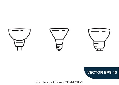 Symbol-Vektorelemente von Light Bulb-Symbolen für Infografiken