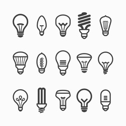 Light bulb icons. Vector.