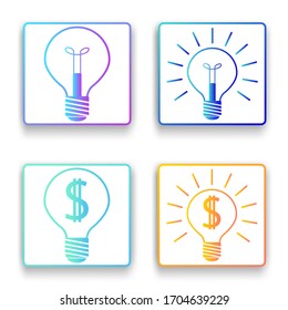 Light bulb icons.A set of flat icons for web design.Vector illustration.