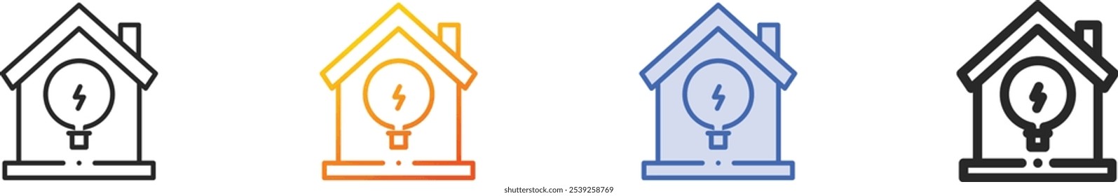 light bulb icon.Thin Linear, Gradient, Blue Stroke and bold Style Design Isolated On White Background