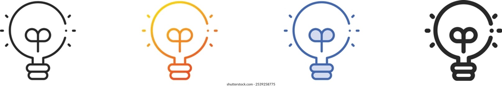 light bulb icon.Thin Linear, Gradient, Blue Stroke and bold Style Design Isolated On White Background