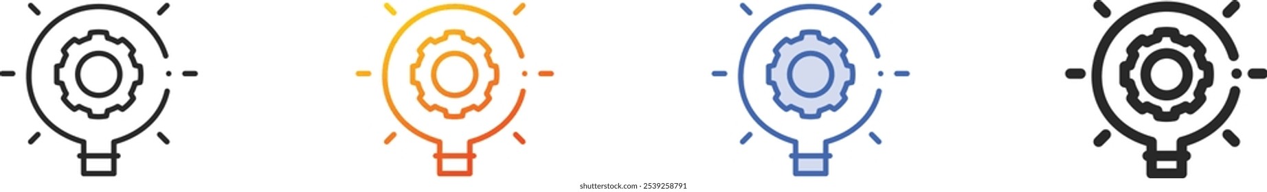 light bulb icon.Thin Linear, Gradient, Blue Stroke and bold Style Design Isolated On White Background