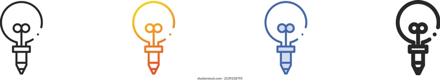 light bulb icon.Thin Linear, Gradient, Blue Stroke and bold Style Design Isolated On White Background