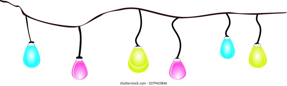 Light bulb, idea 3, green, pink, blue, many colors, cartoon, vector light bulb, business card drawing icons and school teaching pages, fun, illumination, hope