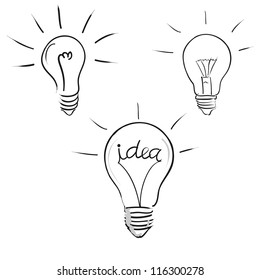 Light Bulb Idea Abstract Sketch Vector