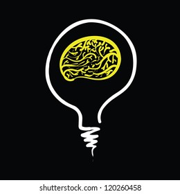 light bulb idea abstract sketch vector