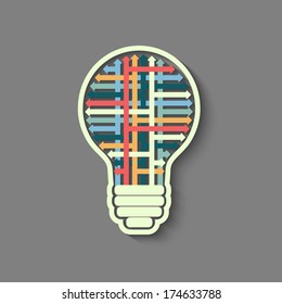 light bulb idea with arrows