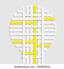 light bulb idea with arrows
