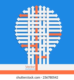light bulb idea with arrows, eps10 vector