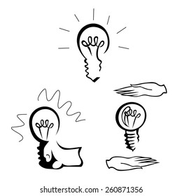 Light Bulb. The idea of businesses. Vector illustration.