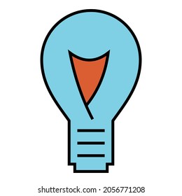 Light bulb. Idea concept. Electric lamp technology innovation. Line,  filled with blue and orange colour icon design vector symbol illustration.