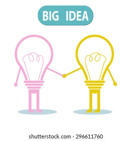 Light bulb idea concept , bulb idea handshaking