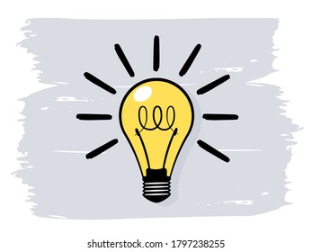Bombilla o icono de concepto de idea. Ilustración del vector sobre fondo blanco