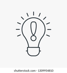 Light bulb idea concept line icon. Simple element illustration. Light bulb creative concept outline symbol design. Can be used for web and mobile UI/UX . Modern vector style