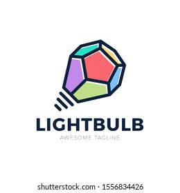 Light bulb as an idea concept in polygon style. vector lamp logo. Safe planet energy concept.
