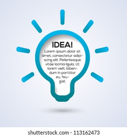 Light bulb idea concept template. Vector illustration.