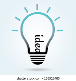 Light bulb idea concept template. Vector illustration.